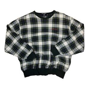 Vintage Polo Sport Plaid Sweatshirt - XL (27" x 27")